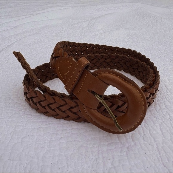 Accessories - Vintage Brown Braided Leather Belt | Made in Argentina | M/L